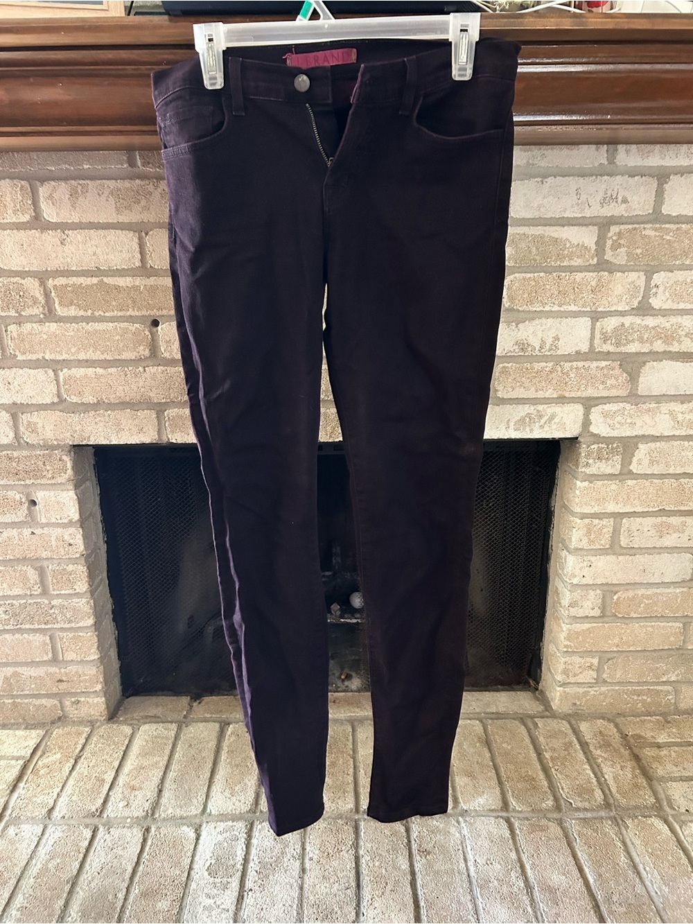 J Brand Plum Jeans with Pink Logo Tag